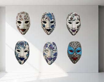 Hand-Painted Ceramic Face Wall Mask: Turkish Tile Art Decor