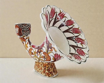 Handmade Large Ceramic Gramophone Phone Holder - Acoustic Smartphone Speaker & Decor, Turkish Art