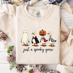 Just a Spooky Goose PNG, Funny Halloween Goose Png, Goose in Halloween Costumes Sublimation, Cute Horror Png, Spooky Goose Png