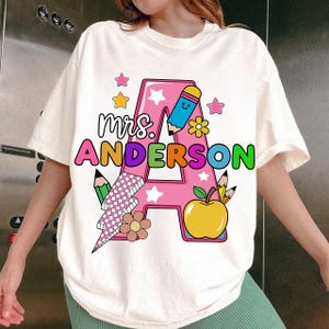 Custom Personalized Teacher Back To School Png, Pencil Teacher Name Custom Design, Teacher Appreciation Png, First Day Of School Png