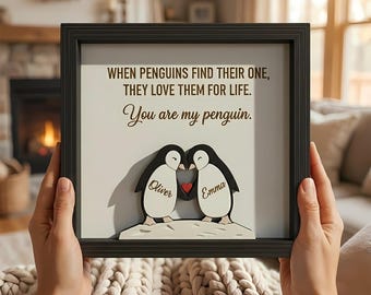 Personalized Penguin Couple Romantic, Penguin Gifts, Personalised You_re My Penguin, Gift For Him, Her, Gift for Girlfriend, Boyfriend Gifts