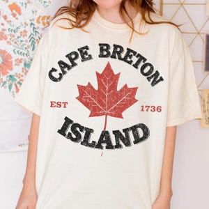 Vintage Cape Breton PNG, Retro Nova Scotia Canada Leaf Clipart, Canada Island Digital Art, Canadian Map PNG, Travel Printable Download