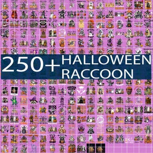 250+ Halloween Racoon Bundle Png,Halloween Sublimation Design,Spooky Season png, Feral Halloween png, Spooky Raccoon png, Trick or Trash Png