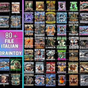 80+Bundle Italiran brainrot png, Brainrot Vintage shirt Png, Unhinged Clothes, Weird Tee, Meme Shirt Png, download digital