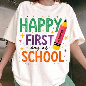 Happy First Day of School Png, 1st day of school Png, Back to School Svg, First Day Of School Png, Teacher Png, Hello school Png,