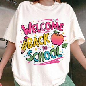 Regreso a la escuela PNG, Diseño de camiseta de maestro PNG, Retro Bienvenido de regreso a la escuela, Garabato brillante, Retro, Cita divertida de maestro, PNG