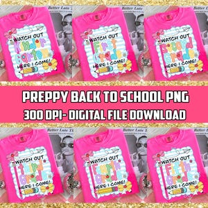 Preppy Back to School Bundle PNG, Coquette Teacher First Day of School Shirt Design, Girly Checkered Sublimation, Pre-k 1st/2nd/3rd Grade