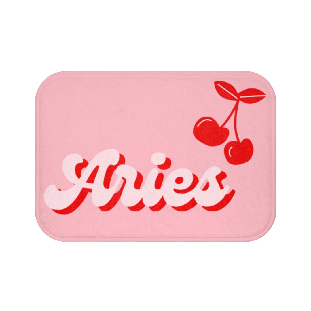 ARIES Zodiac Sign Bath Mat - Pink, Girly Bathroom Decor, Astrology Rug ...