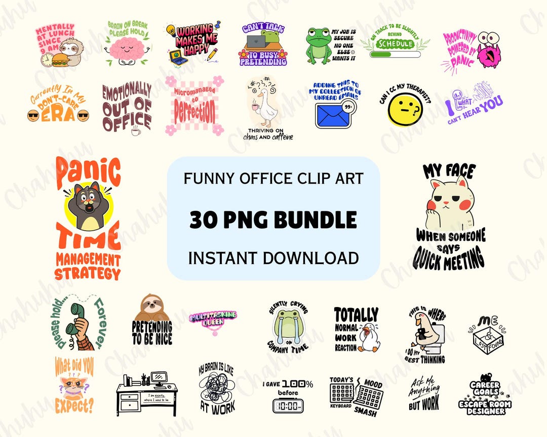 Funny Office Clip Art Bundle | Sarcastic Work Humor PNG | Office Squad ...