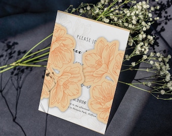 Capa para convite de casamento floral em SVG | Modelo de bolso para convite botânico | Modelo para imprimir e cortar com Cricut