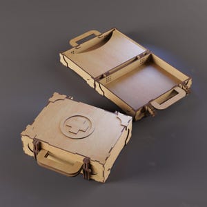 Mini Briefcase - laser cut files | 3mm 4mm | Small briefcase with handle, hinged box file | Dxf, Svg, Ai, Pdf