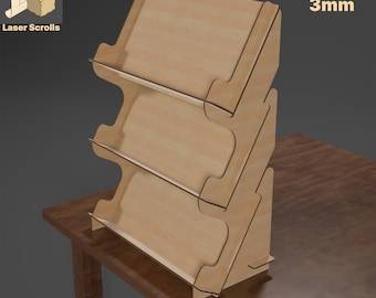 Display Stand Laser Cut File | Vector File for Exhibition Retail Product Stand | Dxf Svg Pdf Ai Digital files | 3mm thick