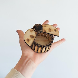 Plik do cyfrowego cięcia laserowego pudełka biedronki | Pudełko na drobiazgi biedronki z zawiasową pokrywką | Pliki cyfrowe do cięcia laserowego Dxf Svg Pdf Ai | Grubość 3 mm 4 mm