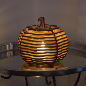 Pumpa LED-lykta - Digital nedladdning, laserskurna filer för 3 eller 4 mm, höst 3D-ljus för Halloween