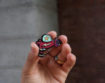 Star Ray - Hard Enamel Pin | 1.5inch: Red Retro Sci-fi Space Aesthetic Accessory Science Fiction Futuristic Lapel Pin