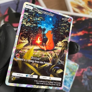 Carte Pokémon proxy personnalisée de poche TCG Charmander – oeuvre d'art complète, haute qualité, ensemble Apex génétique