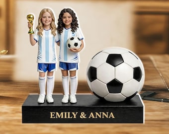 Custom Soccer Player Figurine Personalized Football Girl Trophy Gift For Daughter Team Keepsake