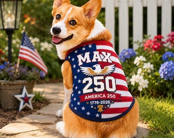 Custom Patriotic Dog Tank Top 1776-2026 USA Dog Clothes For July 4th
