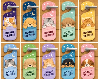 Personalized Do Not Disturb Door Hanger Cute Pet Sleep Sign