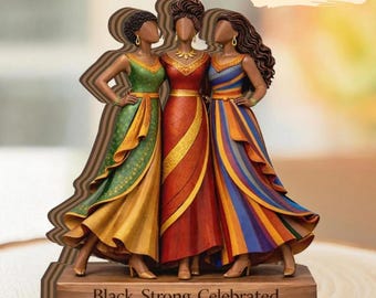 Personalized Black Sisters Figurine, African American Women Statue, Friend Gift