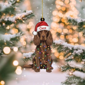 Custom Springer Spaniel Christmas Ornament: Dog Breed Gift, Lights Decor