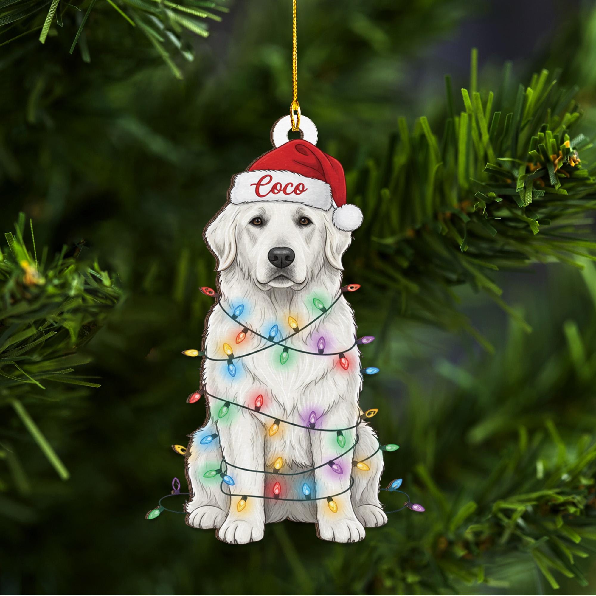 Golden Retriever Weihnachtsbaum-Anhänger – 2-lagig Holz & Acryl, 10x10 Cm, Für Hundeliebhaber