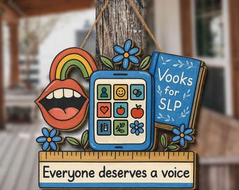 Personalized Speech Therapist Wooden Sign: AAC SLP Classroom Decor