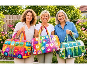 Boho Van reistas, gepersonaliseerde gewatteerde weekendtas, kleurrijke reistas