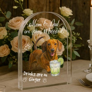 Custom Pet Portrait Wedding Bar Sign - Signature Drink Acrylic Sign with Dog or Cat - Style Animal Wedding Decor - Personalized Pet Gift