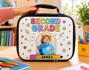 Personalized Back To School Lunch Bag, Custom Photo Name Lunch Box