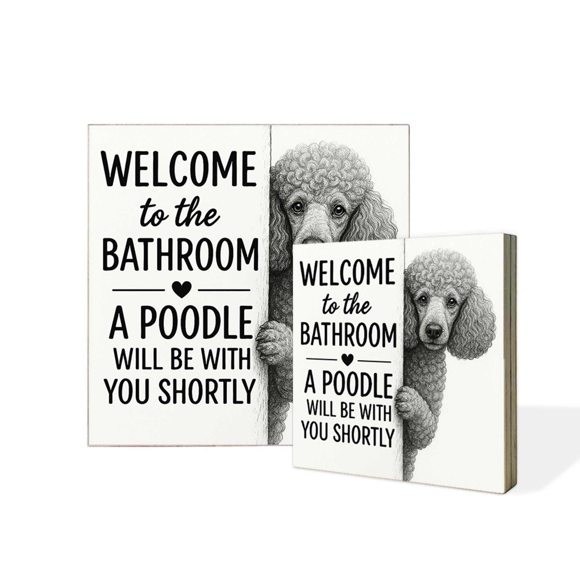 Cartello Decorativo In Legno Per Bagno Con Tema Cane - 30x15 Cm, Con Corda, Regalo Di Inaugurazione Casa - 2