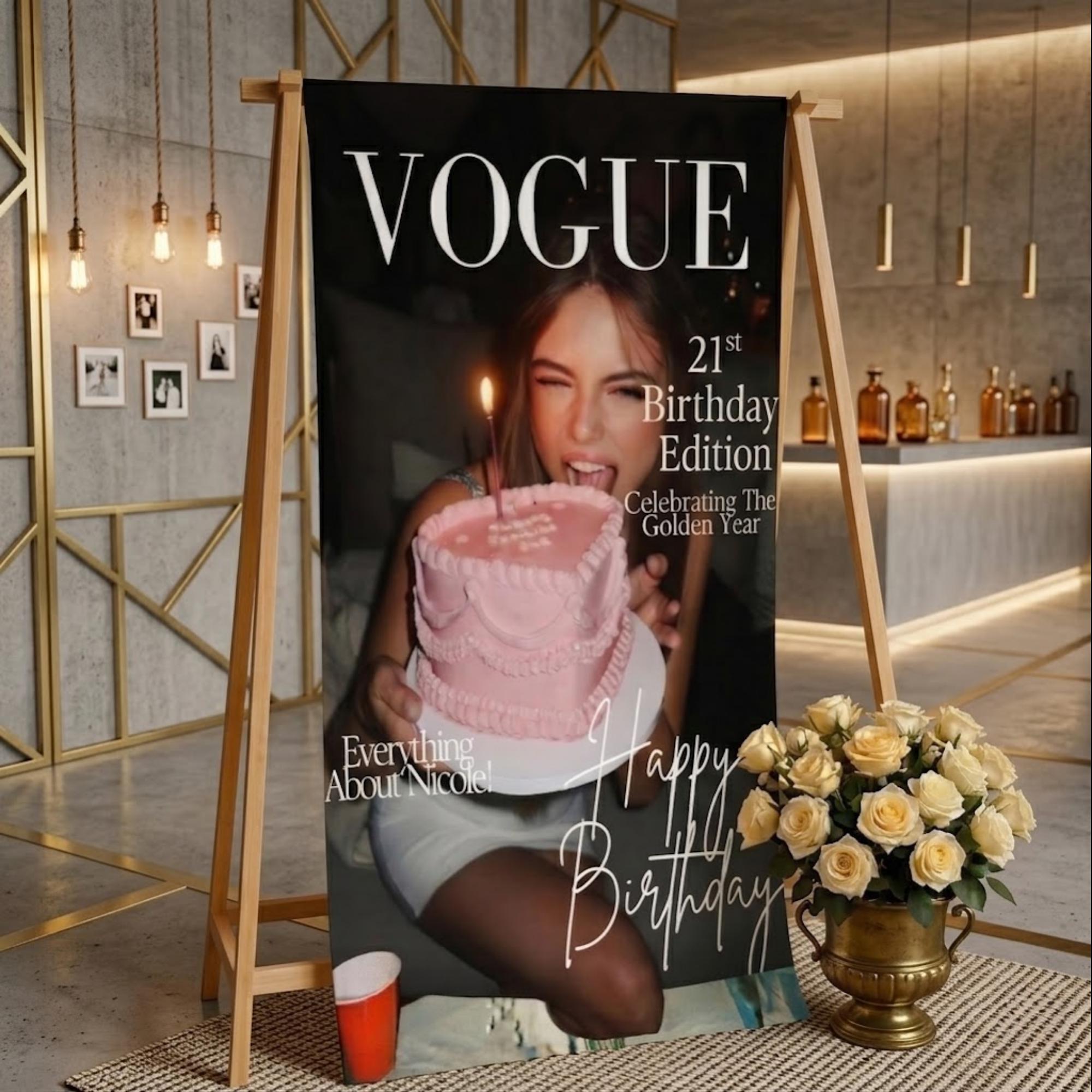 Customized Magazine Backdrop Custom Birthday Backdrop Magazine Cover Banner Personalised Party ...