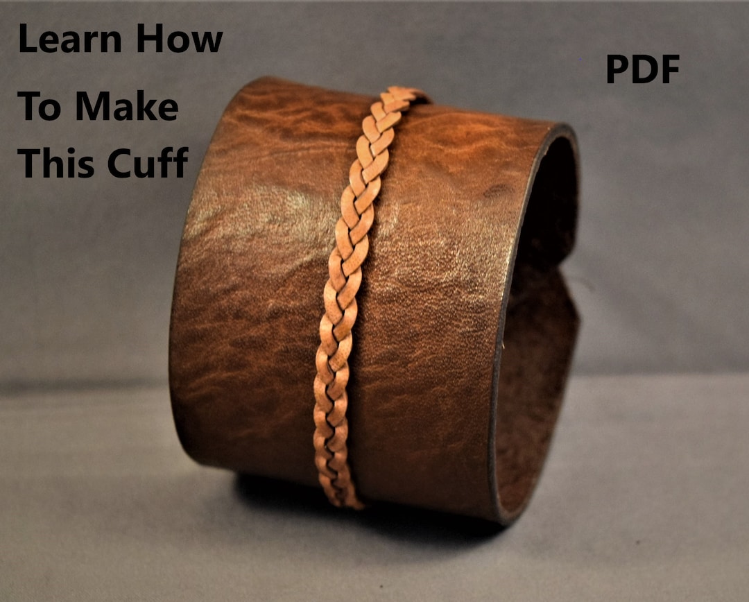 Pdf Leather Cuffleather Cuff Pattern Pdfleather Bracelet Etsy