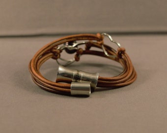 Heart Charm Bracelet-Bracelet for gifts-Heart Bracelet for Women-Leather Bracelet- Gifts- Gifts For Women