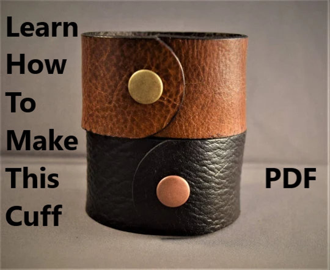 Pdf Leather Cuffleather Cuff Pattern Pdfleather Bracelet Etsy