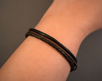 Mens leather bracelet, Braided leather bracelet for men, Womens leather bracelet in brown, Christmas giftsfor him