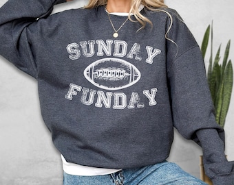 Retro Football Graphic Sweatshirt and Hoodie, Sunday Funday Game Day Outfit