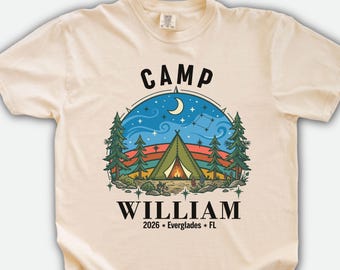 Personalized Camp Shirt, Custom Family Vacation Graphic Tee, Vintage Everglades Outdoor Shirt, Camping Trip Gift