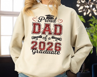 Proud Family Graduate Hoodie and Sweatshirt 2026, Personalized Graduation Top, Custom Family Matching Sweater, Family Matching 2026 Sweat