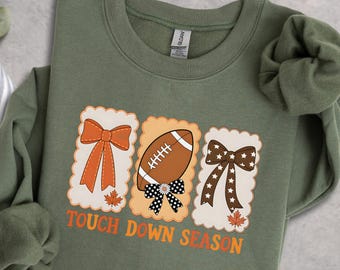 Touchdown Season Sweatshirt: Retro Football Game Day Outfit