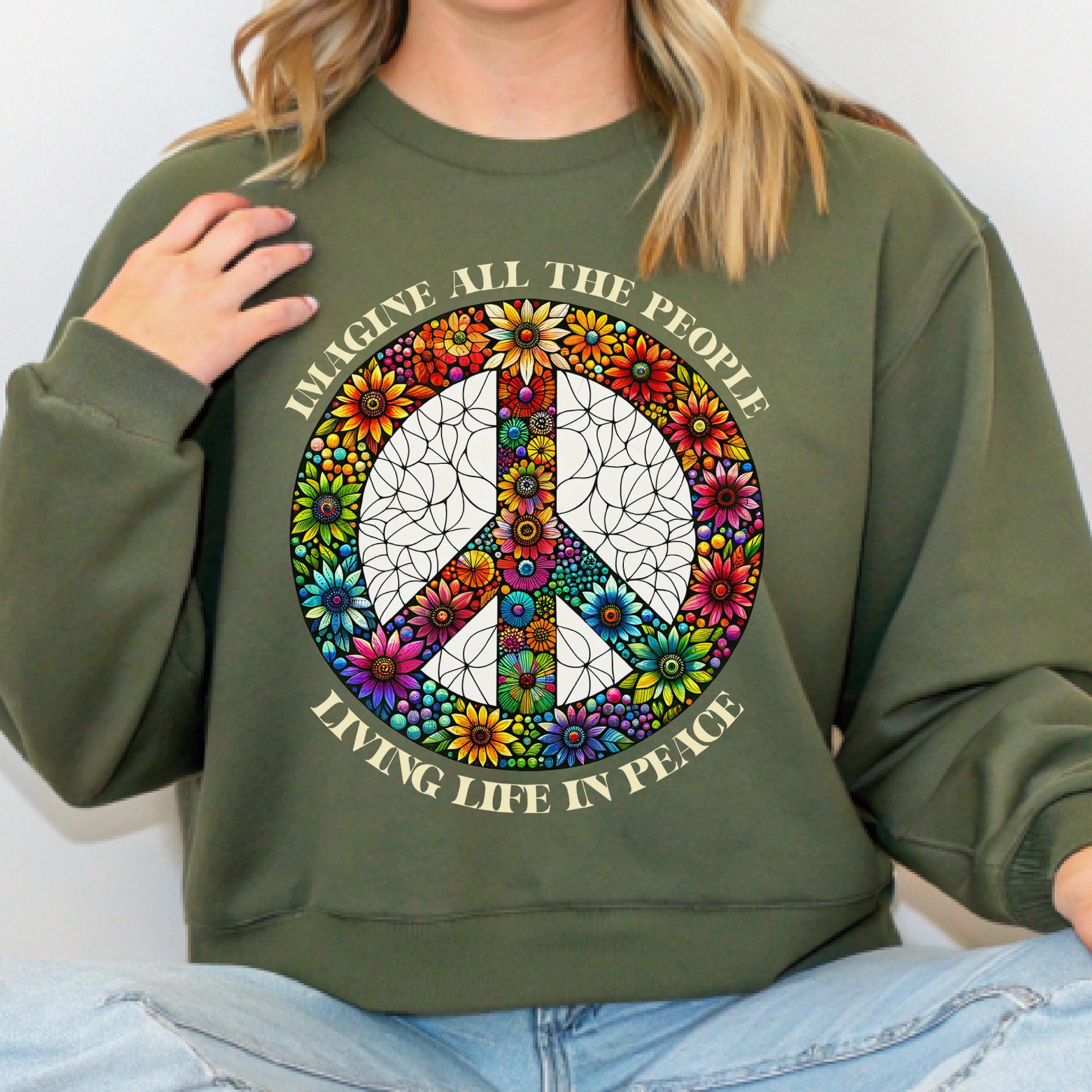 Pull Peace Sign Avec écharpe Assortie Pour Fille - Taille XL - Gris, Manches Longues, Coton/acrylique