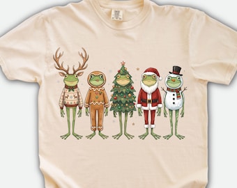 Christmas Frog Shirt, Funny Frog Christmas Tee, Holiday Animal Family T-Shirt, Festive Frog Lover Gift, Kids Christmas Gift