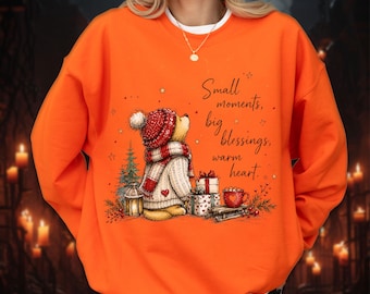 Cozy Winter Bear Christmas Sweatshirt, Holiday Teddy Graphic Hoodie, Most Wonderful Time Of The Year Sweater