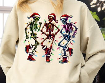 Dancing Skeletons Christmas Sweatshirt: Funny Holiday Hoodie