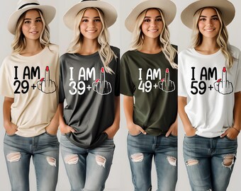 Custom Birthday Middle Finger Shirt, Funny Women's Gift, Birthday Group Shirts, Birthday Squad T-Shirt, Birthday Party Tee