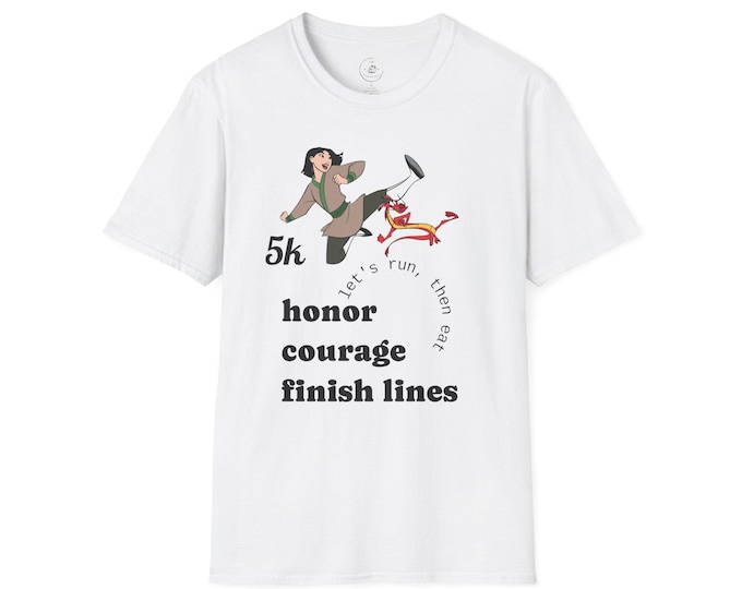 RunDisney Wine and Dine 5k Mulan and Mushu Themed Tee Shirt, Gifts for Runners, Disney Races, Mulan, 5k, Race Tee Shirt
