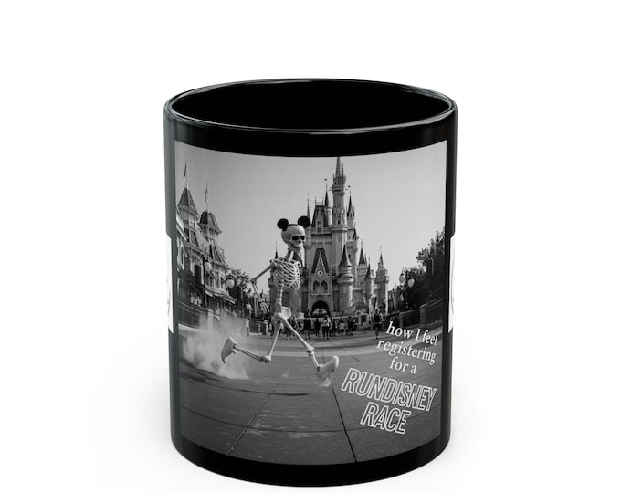 Vintage Skeleton Race Mug - Run Disney, Perfect for Runners, or Disney Fans, Unique Gift Idea, Coffee Cup, 11oz, 15oz