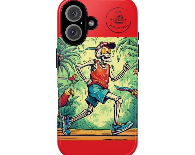 Tough Cases, Tropical Skeleton Phone Case, Tough Phone Cover, Skeleton Design, Protective Phone Case, Spooky Phone Case