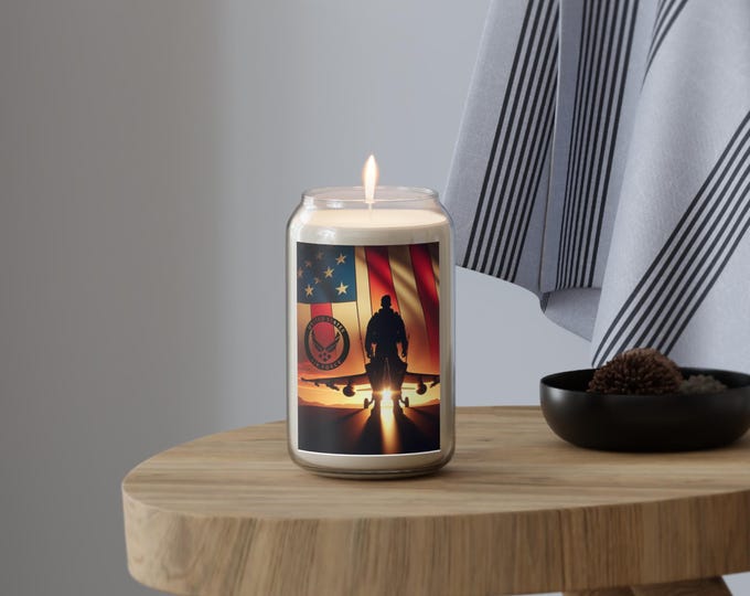 Countdown 'Til You See Your Airman Candle, Patriotic Scented Candle, Air Force, Perfect for Veterans Day, Military Gifts, USA Flag Theme