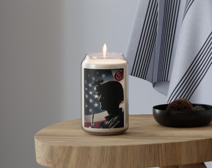 U.S. Air Force Patriotic Scented Candle, Tribute to Heroes, Military Candle for Veterans, USA Decor, Gift for Hero's Day, Home Fragrance